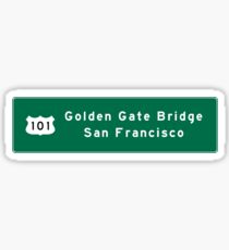 Golden Gate Bridge-SF, US Route 101, Road Sign, California Sticker