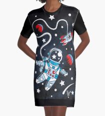Space Walk Graphic T-Shirt Dress