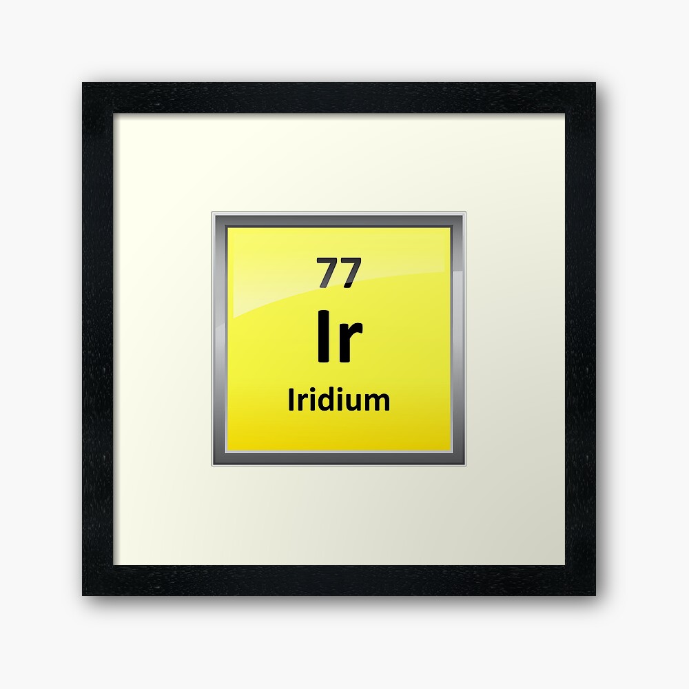 Iridium Periodic Table Element Symbol Framed Art Print By Sciencenotes Redbubble 5427