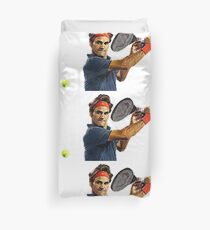 Roger Federer in action Duvet Cover
