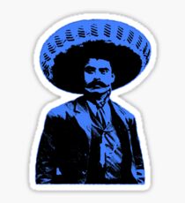 Emiliano Zapata - bichrome black / blue Sticker