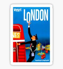 "VISIT LONDON" Vintage Travel Advertising Print Sticker
