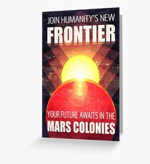 Mars Colonization Propaganda Illustration Greeting Card