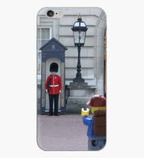The Lego Backpacker talking to the Queens Guard iPhone Case