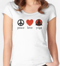 Peace Love Yoga T-Shirt Women's Fitted Scoop T-Shirt