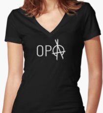 The Expanse - OPA Logo - White Clean Women's Fitted V-Neck T-Shirt