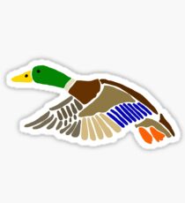 Cool Artistic Mallard Duck in Flight Art Sticker