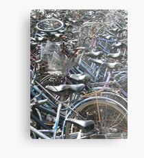 A Field of Bicycles Metal Print