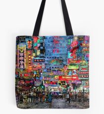 Hong Kong City Nightlife Tote Bag
