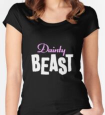 Dainty Beast (on black) Women's Fitted Scoop T-Shirt