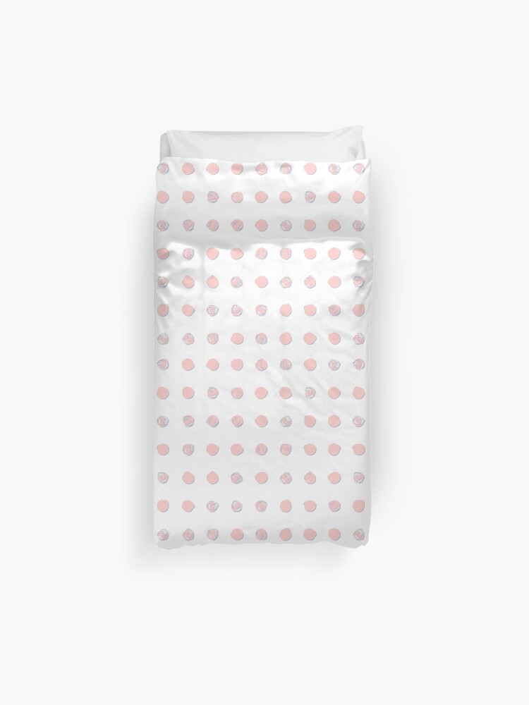 Pink Messy Polka Dot On White Pattern Duvet Cover By