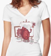 Self Portrait Women's Fitted V-Neck T-Shirt