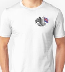 Triumph Shield with Checkered Racing and British Flag Unisex T-Shirt