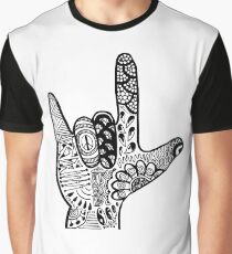 ASL Love Sign Language Hand Graphic T-Shirt