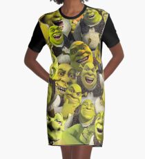 Shrek Collage Graphic T-Shirt Dress