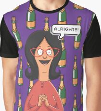 Linda Belcher Wine Pattern Purple Graphic T-Shirt