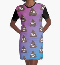 Poop Emoji Muster Pink und Blau T-Shirt Kleid