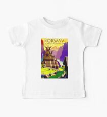 "NORWAY" Land of Midnight Sun Advertising Print Baby Tee