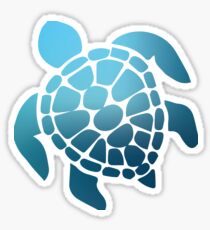 Blaue Ombre Meeresschildkröte Sticker
