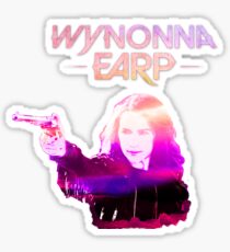 Wynonna Earp and Her Big Ass Gun. (Pink/Purple) Sticker