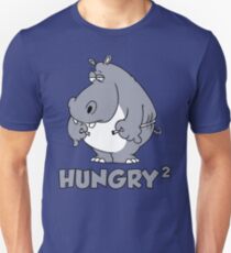 Lustiges Shirt - lustiges sagendes hungriges quadratisches hungriges hungriges Flusspferd Slim Fit T-Shirt