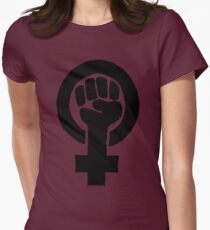 Black Woman Power Fist Women's Fitted T-Shirt