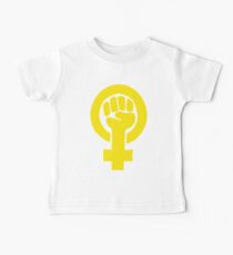 Yellow Feminist Fist Baby Tee