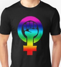 Rainbow Feminist Fist Unisex T-Shirt
