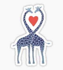 Giraffes in Love - A Valentine's Day Illustration Sticker