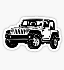 Black Jeep drawing Sticker