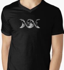 Triple Moon Goddess Symbol Men's V-Neck T-Shirt