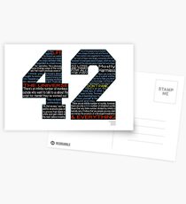 Hitchhiker's Guide 42 Quotes Postcards