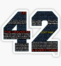 Hitchhiker's Guide 42 Quotes Sticker