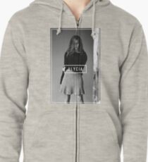 Alycia Debnam-Carey Black and White Name Zipped Hoodie