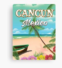 Cancun Mexico beach poster Canvas Print