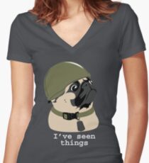 Pug of War Women's Fitted V-Neck T-Shirt