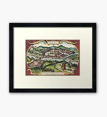 Budapest(2) Vintage map.Geography Hungary ,city view,building,political,Lithography,historical fashion,geo design,Cartography,Country,Science,history,urban Framed Print
