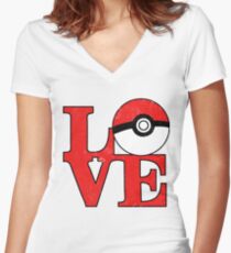Poke-Love Women's Fitted V-Neck T-Shirt