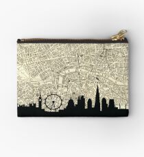 Bolso de mano Mapa de Londres Skyline sobre Vintage