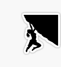 girl bouldering silhouette Sticker