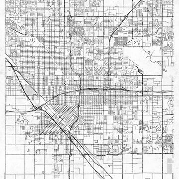 Artwork thumbnail, Fresno Map Line by HubertRoguski