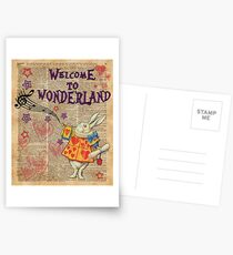 Rabbit Welcome To .. Alice In Wonderland Postcards