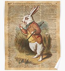 Póster Conejo blanco Alicia en el país de las maravillas Arte vintage