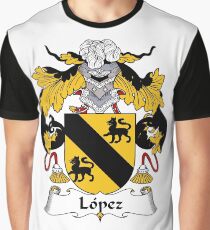 Lopez Coat of Arms/Family Crest Graphic T-Shirt