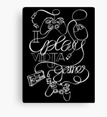 I Play Vidja Games (White) Canvas Print