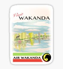 Visit Wakanda- Vintage Travel Ad Sticker