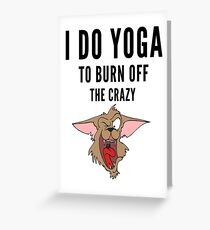 Yoga, funny Crazy Cartoon Greeting Card