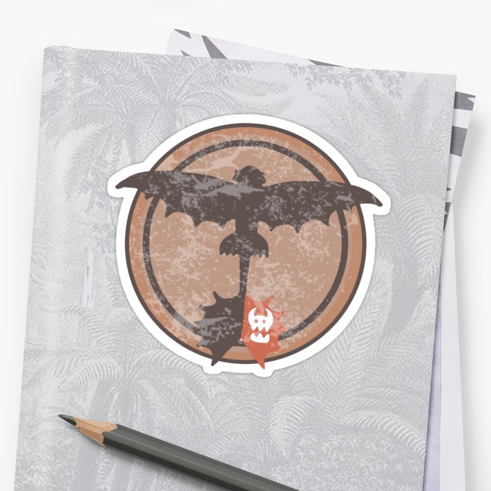 Distressed Night Fury Silhouette Stickers By Thisisbrooke Redbubble   Stf,small,600x600 C,0,0,1000,1000.u3 