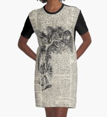 Vestido camiseta Alice With Cheshire Cat, Alicia en el país de las maravillas, Vintage Dictionary Art