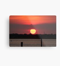 Island Park Big Sun Ball Sunset Metal Print